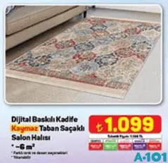 DİJİTAL BASKILI KADİFE KAYMAZ TABAN SAÇAKLI SALON HALISI 6 M²